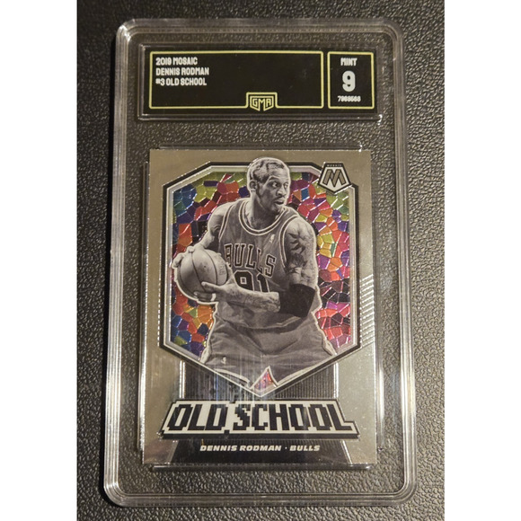 Vintage Chicago Bulls Snapback Hat + Michael Jordan & D.Rodman Graded card Lot - Picture 4 of 9